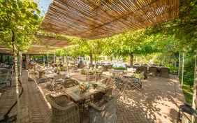 Der Außenbereich des Restaurants